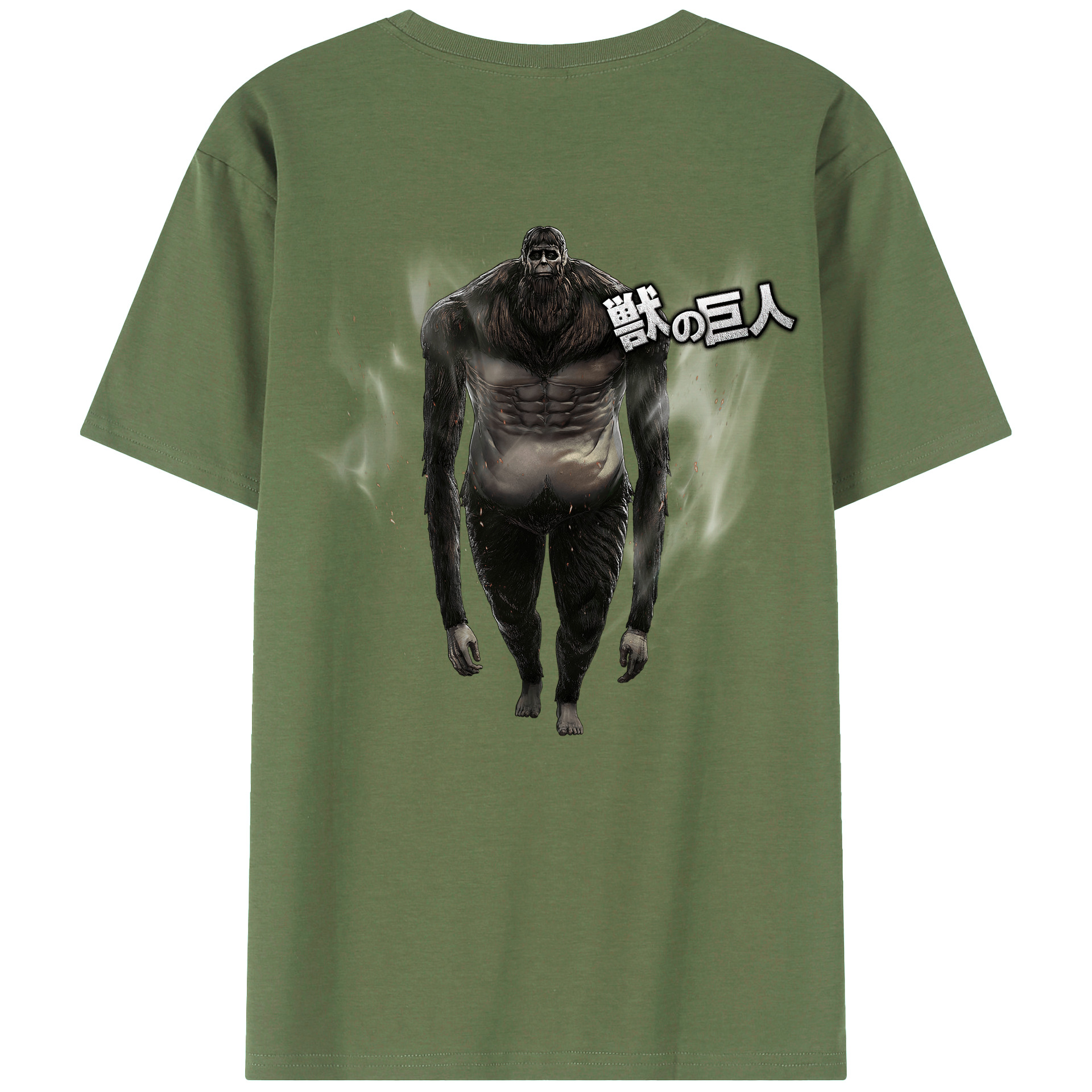 （画像用） 進撃の巨人 Attack on Titan 綿100％ メンズ半袖Tシャツ（バックプリント） 通気性